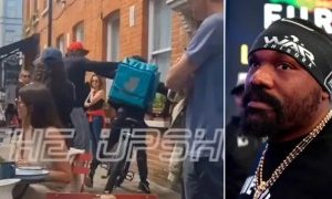 Heavyweight boxer Derek Chisora headbutts delivery rider during argument outside restaurant (video)