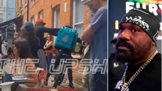 Heavyweight boxer Derek Chisora headbutts delivery rider during argument outside restaurant (video)