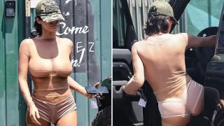 Kanye West’s wife Bianca Censori flashes her bare breasts and nipples in see-through net top (photos)