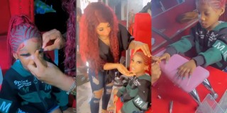 Lady fixes nails, eyelashes, wig for little daughter, video sparks outrage