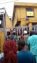 Massive Crowd At MTN Office, Ikotun (Photos)