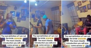 Moment Nigerian fiancée’s family pranks abroad-based man upon his arrival for introduction ceremony