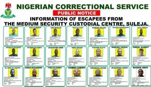 NCoS Releases More Pictures Of Suleja Prison Escapees