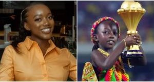 New photo of little girl who carried 2008 AFCON Trophy causes serious buzz online