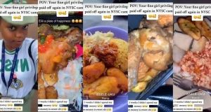 Nigerian lady enjoys 3 weeks of free food at NYSC camp, thanks to her pretty face