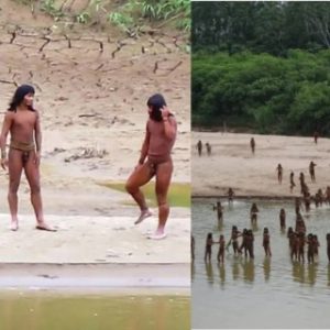 Rare New Footage Shows ‘Uncontacted’ Mashco Piro Tribe In Peruvian Amazon, Wielding Spears On Riverbank (video)