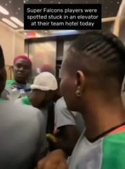 Super Falcons Players Stuck In An Elevator (Video, Photos)