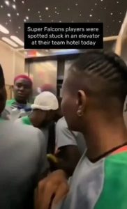 Super Falcons Players Stuck In An Elevator (Video, Photos)