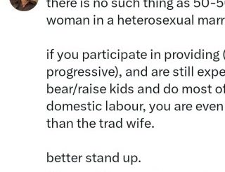 There Is No Such Thing As 50-50 For A Woman In A Heterosexual Marriage” X User Tells Women Who Provide And Still Do Domestic Labour