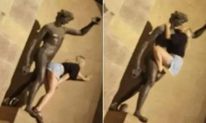 Tourist Filmed Kissing And Humping Against Statue Of Bacchus, The God Of Wine And Sensuality In Italy (photos)