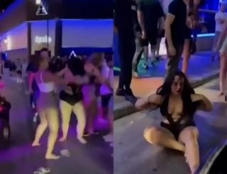 Two Women Fight Dirty In Street ‘Over A Man’ While On Vacation In Greece (video)