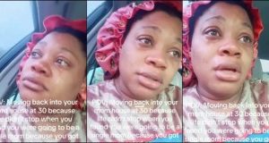 30-year-old lady in tears as she returns to family house after her man cheated