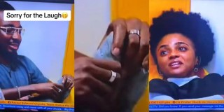 BBNaija S9 Toby Forge caught on camera gently massaging Kassia’s leg