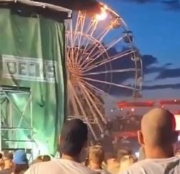 Ferris wheel carts burst into flames with horrified riders on board