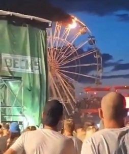 Ferris wheel carts burst into flames with horrified riders on board