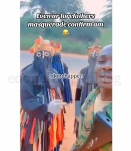 Funny Encounter Between A Soldier & Some Masquerades (Video)