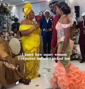 “I know how many women I rejected before I picked her” Groom’s mother says as she prays for couple on wedding day (video)