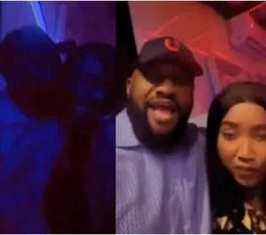 “I love this girl in particular”- Actor, Yul Edochie, sings to second wife, Judy as they have fun in a club (video)