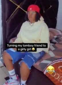 Lady Transforms Her Tomboy Friend Into A Feminine Beauty (Photos)