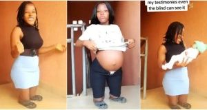 Lady celebrates as she welcomes healthy baby despite her condition