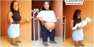 Lady celebrates as she welcomes healthy baby despite her condition