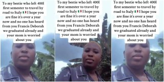 Lady ‘mysteriously’ disappears without a trace after traveling to Italy by road