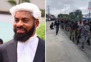 Lawyer/activist, Deji Adeyanju, reacts to video of police in show of force in Lekki, Lagos