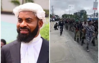 Lawyer/activist, Deji Adeyanju, reacts to video of police in show of force in Lekki, Lagos