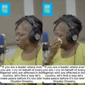 Let’s make peace before it’s too late – Onyeka Onwenu says in tearful message to politicians (video)