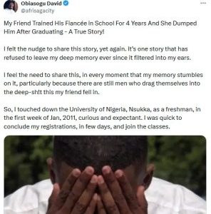 Man discovers girlfriend he sponsored through school got married to another man