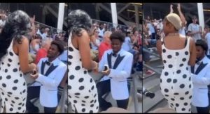 Moment Lady’s Wig Was Stolen During Marriage Proposal (Video)