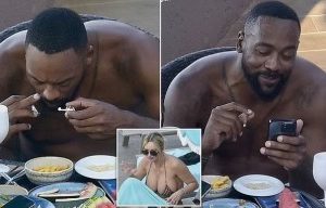 NBA legend, Michael Jordan’s son, Marcus caught snorting white powder substance while enjoying lunch with new girlfriend in France (photos)