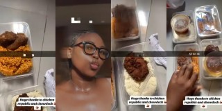 Nigerian lady causes buzz as she buys full plate of rice and chicken for ₦1k amid harsh economy