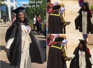 Nigerian lady over the moon as she bags Master’s degree at 21