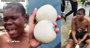  Nigerian man joins protest against government over high fufu price