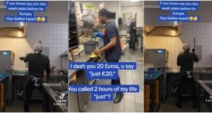 Nigerian man relocates to Europe, celebrates as he lands ‘plate-washing’ job