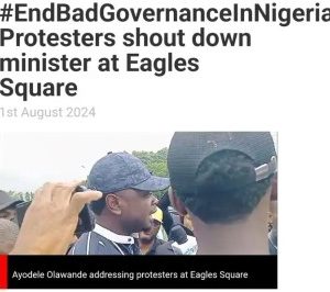 Protesters Shout Down Minister, Ayodele Olawande, At Eagles Square