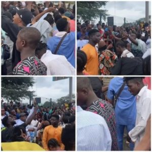 Protesters dance to some old Nigerian music at the protest ground in Ojota, Lagos (video)