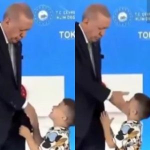 Turkish president Erdogan slaps a child for not kissing his hand (video)