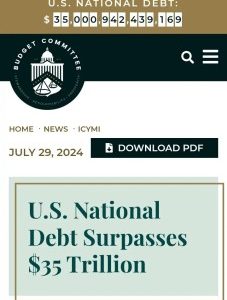  U.S National Debt Hits $35 Trillion