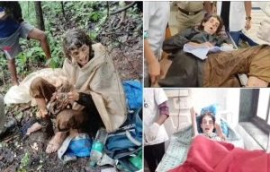 US woman found chained to tree in Indian forest and blamed husband actually tied herself up (photos)