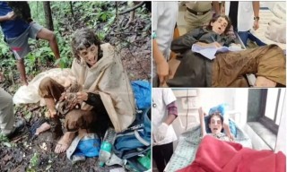 US woman found chained to tree in Indian forest and blamed husband actually tied herself up (photos)