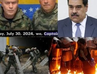 Venezuelan Soldiers calls for army to step in and force president Maduro out of power as protests rock the nation over election results (video)