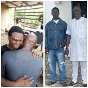 Emotional Moment Young Man Reunited With His Father After Escaping From Kidnappers’ Den In Delta