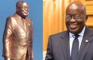 Ghana’s Outgoing President Nana Akufo-Addo Unveils A Statue Of Himself (Photos)