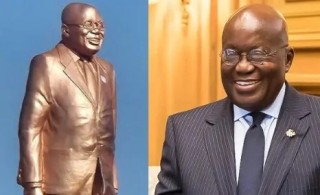 Ghana’s Outgoing President Nana Akufo-Addo Unveils A Statue Of Himself (Photos)