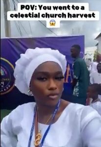 Lady Flaunts Expensive Gifts She Got At A White Garment Church (Photos)