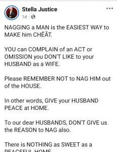 Nagging A Man Is The Easiest Way To Make Him Cheat – Nigerian Lawyer Says