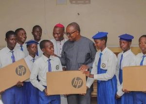 Peter Obi Visits St Augustine College, Mayo-Belwa, Adamawa, Donates 10 Laptops