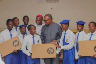 Peter Obi Visits St Augustine College, Mayo-Belwa, Adamawa, Donates 10 Laptops